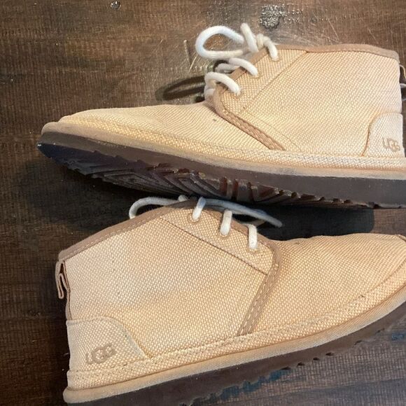 UGG Nuemel Tan Canvas Ankle Boots size 8 women’s - Picture 3 of 11